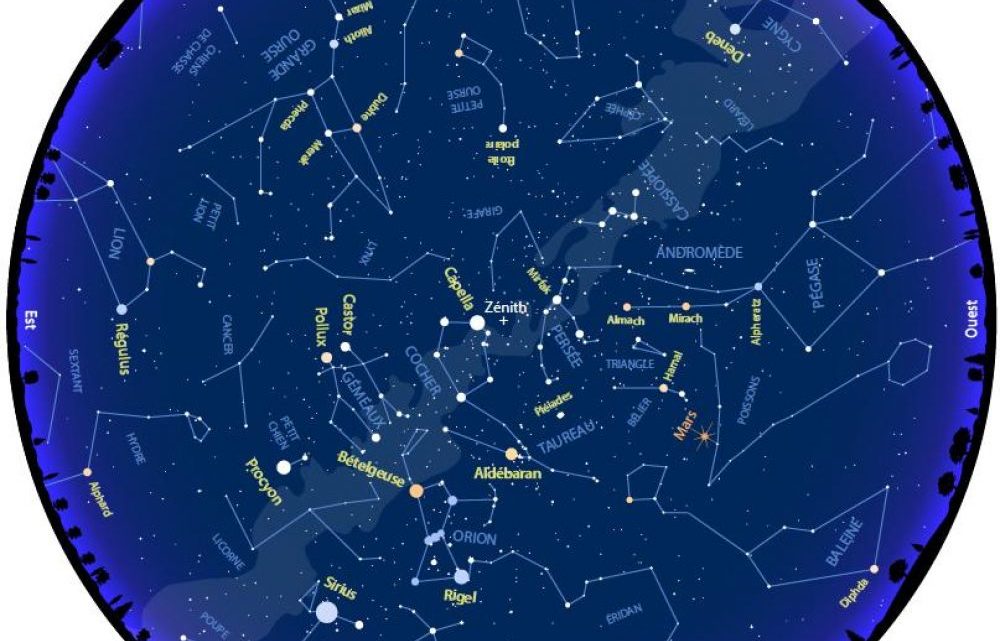 Constellations, planètes : la carte du ciel de février Constellations, planètes : la carte du ciel de février
