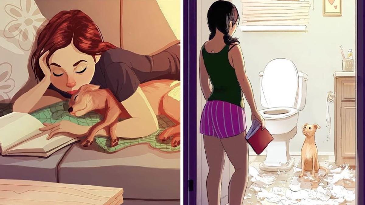 Ces illustrations montrent comment l'amour d'un animal peut changer nos vies.