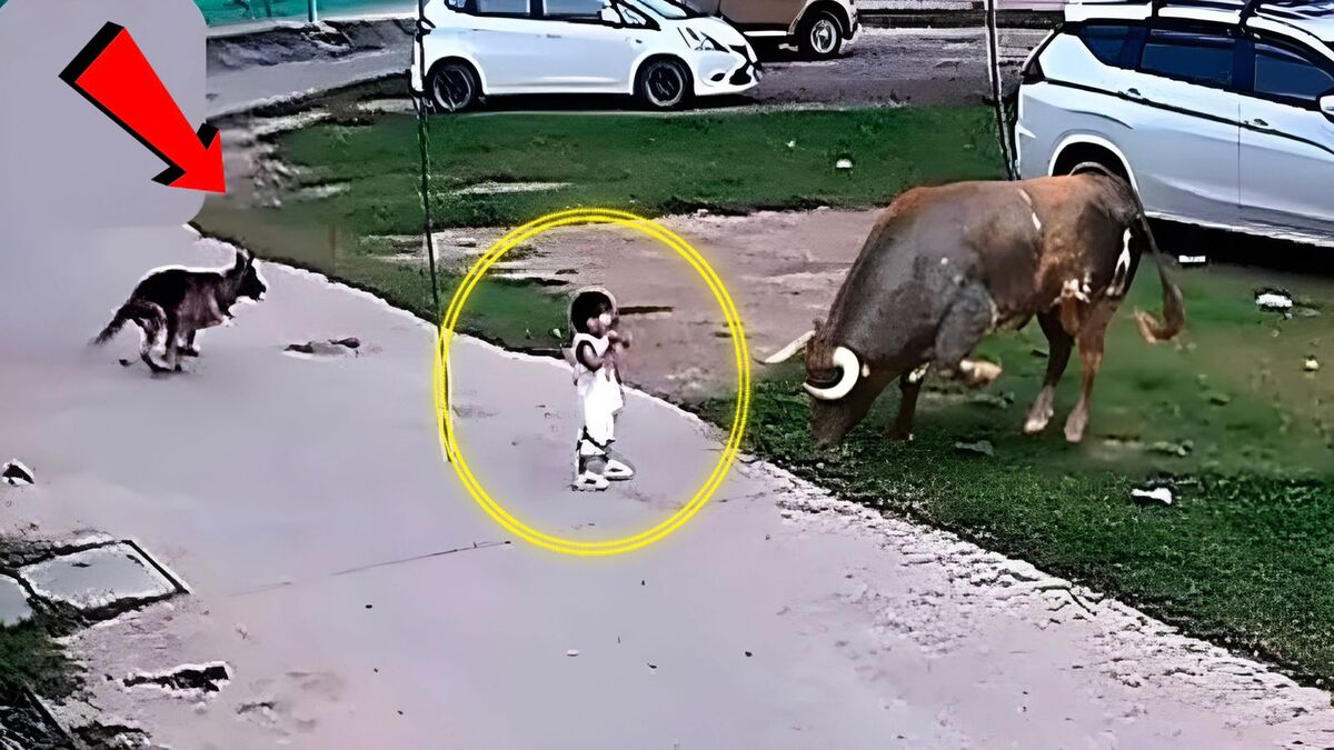 Vidéo : le chien affronte le taureau en colère pour sauver petit garçon