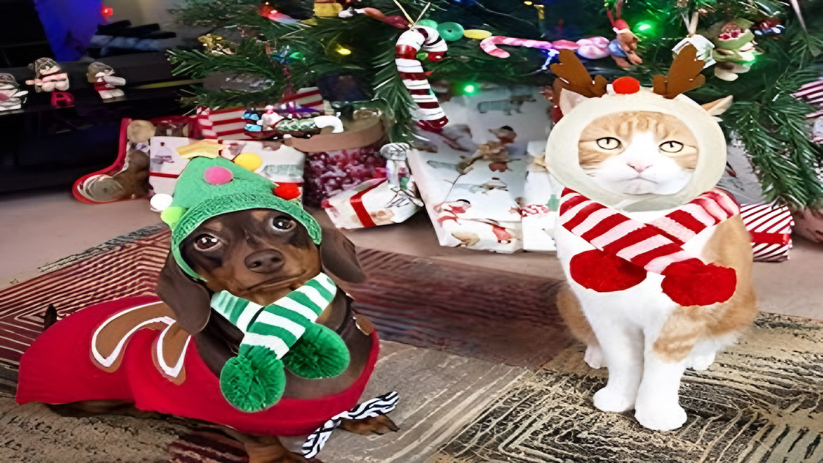 Est-ce une bonne idée d'habiller nos animaux de compagnie pour Noël ?
