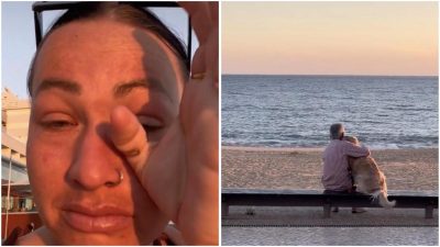 Elle filme un homme avec son chien sur la plage, la scène bouleverse tout le monde