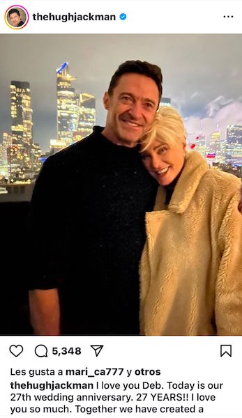 Hugh Jackman annonce sa séparation avec sa femme après 27 ans de mariage, exprimant "gratitude, amour et gentilesse"