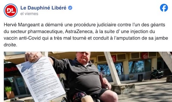 "À six jours près c’était la mort" : sa jambe amputée suite au vaccin contre le Covid ; l'ancien militaire intente un procès à AstraZeneca