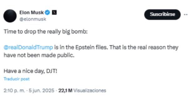 Elon Musk lance une accusation explosive contre le président Donald Trump et affirme que « c'est dans les dossiers de Jeffrey Epstein »
