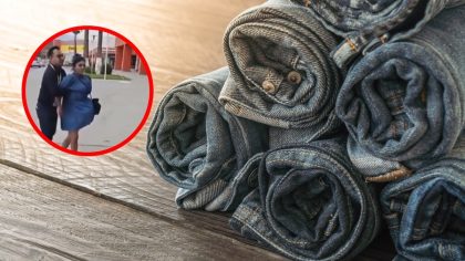 Elle a simulé un ventre rond, mais c'était un pantalon qu'elle avait volé dans un grand magasin