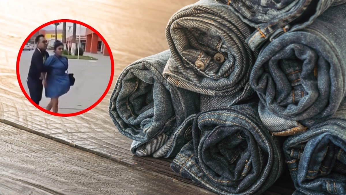 Elle a simulé un ventre rond, mais c'était un pantalon qu'elle avait volé dans un grand magasin