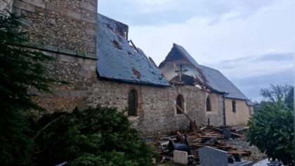 Orages : l'église d'un village de l'Eure ravagée en seulement cinq minutes (vidéo)