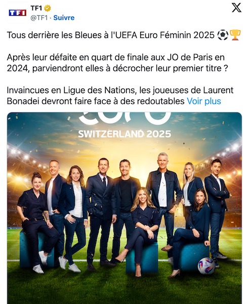 Denis Brogniart en compagnie d'une ancienne internationale française
