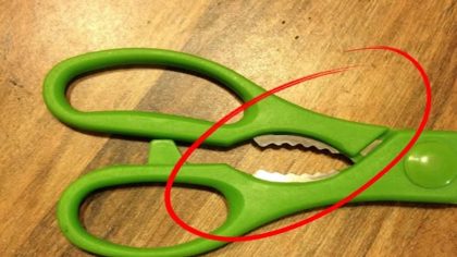 À quoi servent les dents métalliques entre les lames des ciseaux de cuisine ?